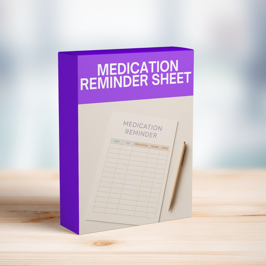 Medication Reminder Sheet (Printable)