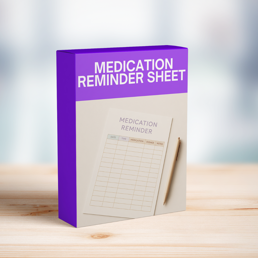 Medication Reminder Sheet (Printable)